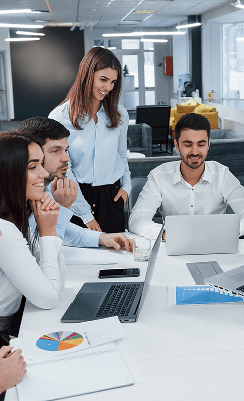 showing-good-results-group-young-freelancers-office-have-conversation-smiling