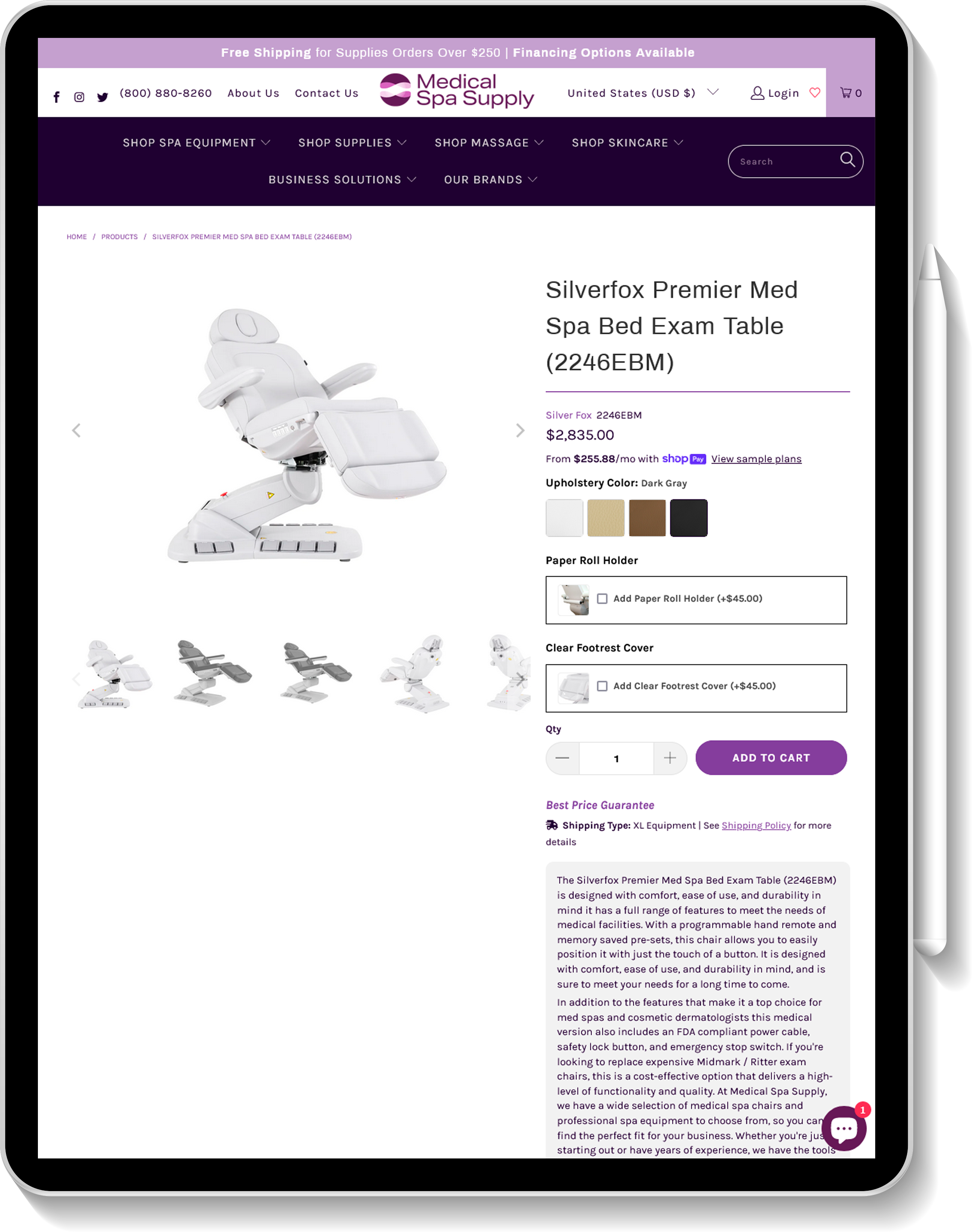 medical spa Supply Client's Project Portfolio 2