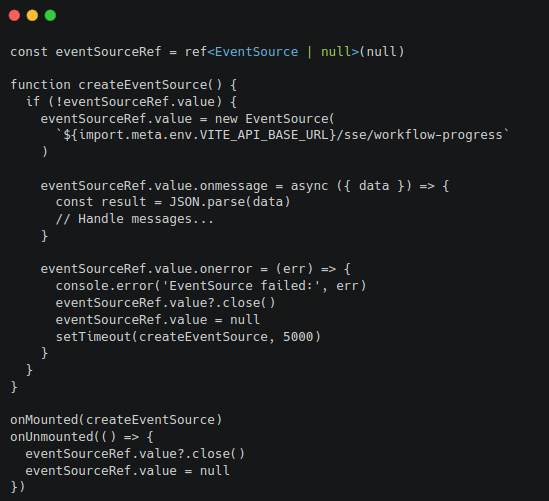 Setting Up the EventSource Connection