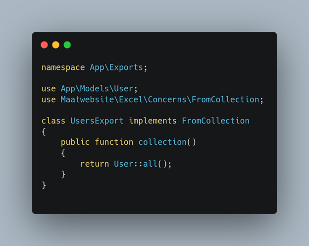 Excel and CSV in Laravel
