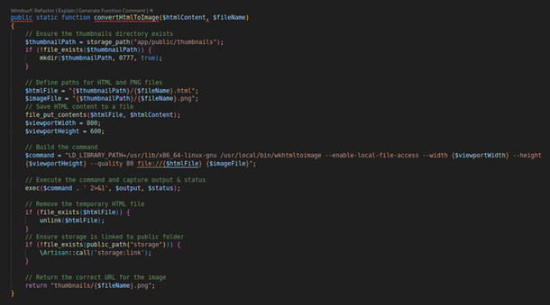 wkhtmltoimage HTML Snapshot