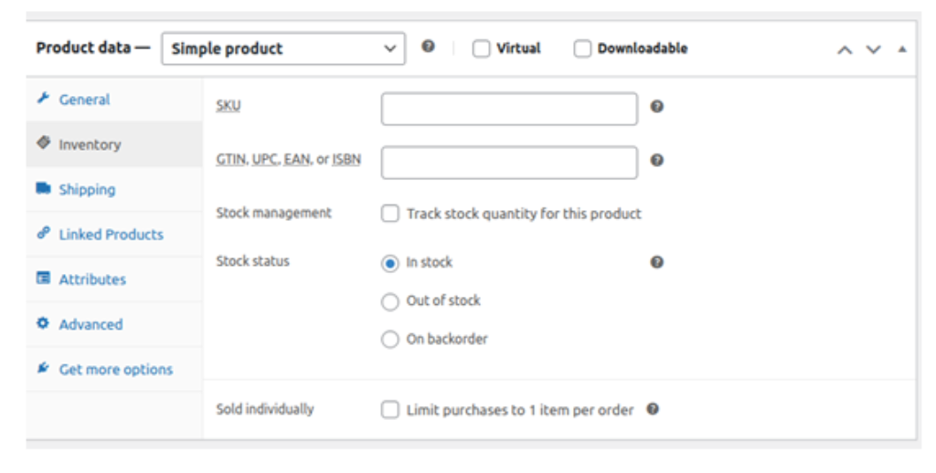 Manage Stock for Individual Products